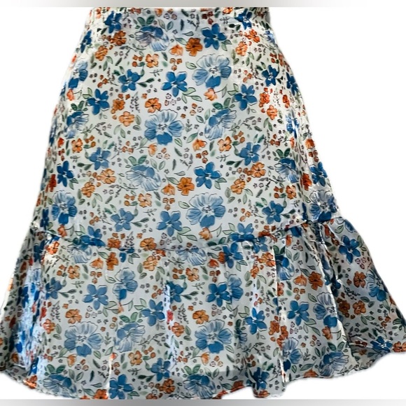 Wildfox Sydney Floral Ruffle Mini Skirt, Size Medium, Blue Floral, NWOT - Picture 2 of 8